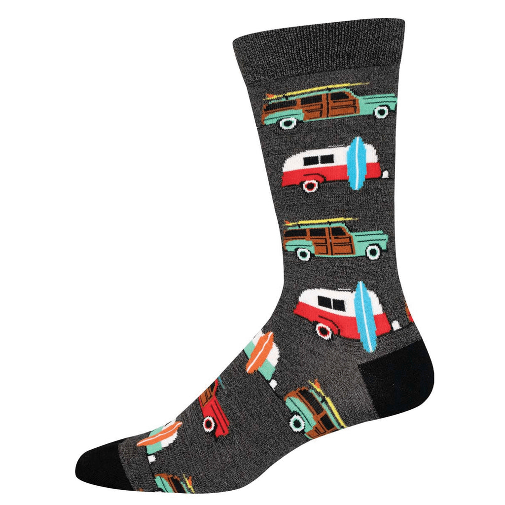 Woodies on the Wharf | Bamboo | Men | Charcoal Heather - Socks - Socksmith