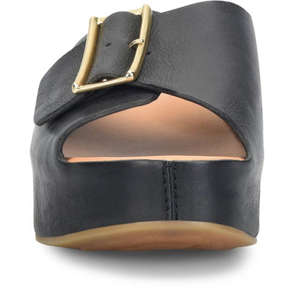 York | Leather | Black - sandals - Kork - Ease