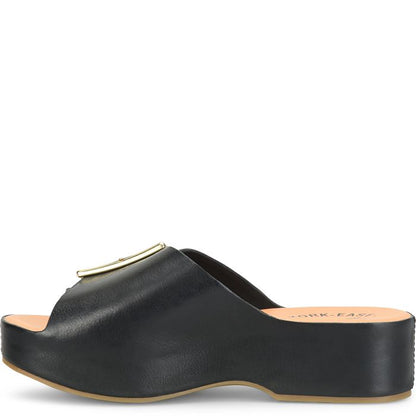York | Leather | Black - sandals - Kork - Ease
