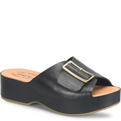 York | Leather | Black - sandals - Kork - Ease