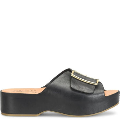 York | Leather | Black - sandals - Kork - Ease