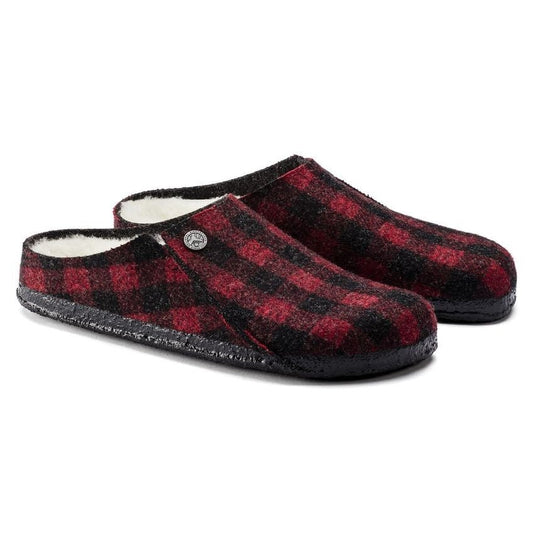 Zermatt Shearling | Wool Felt | Plaid Red - Slipper - Birkenstock