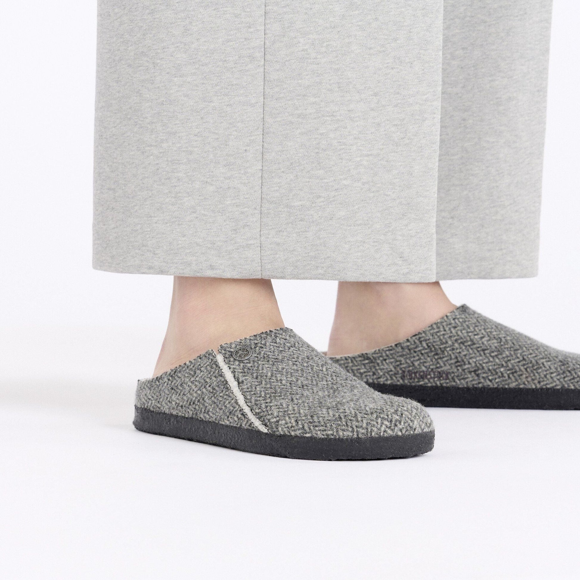 Zermatt Shearling | Wool/Felt | Herringbone Gray - Slipper - Birkenstock