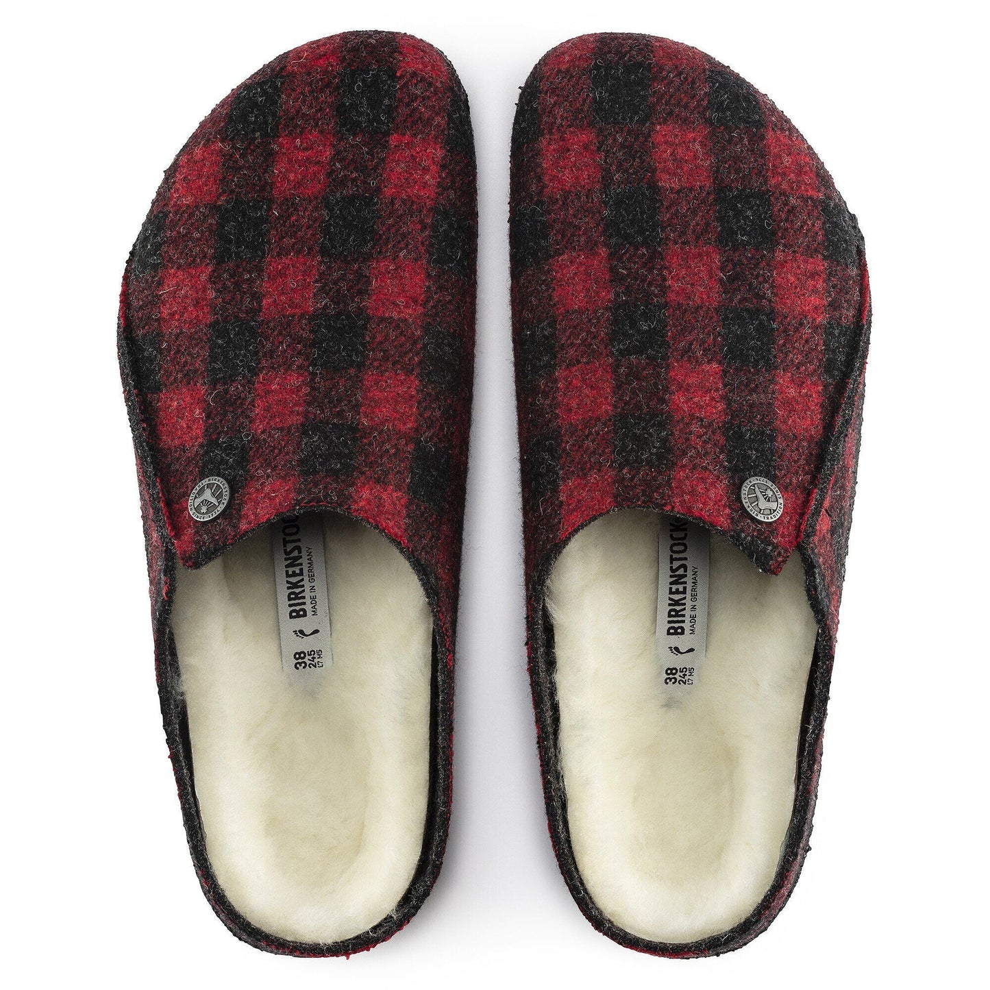 Zermatt Shearling | Wool/Felt | Plaid Red - Slipper - Birkenstock