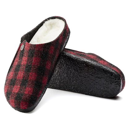 Zermatt Shearling | Wool/Felt | Plaid Red - Slipper - Birkenstock