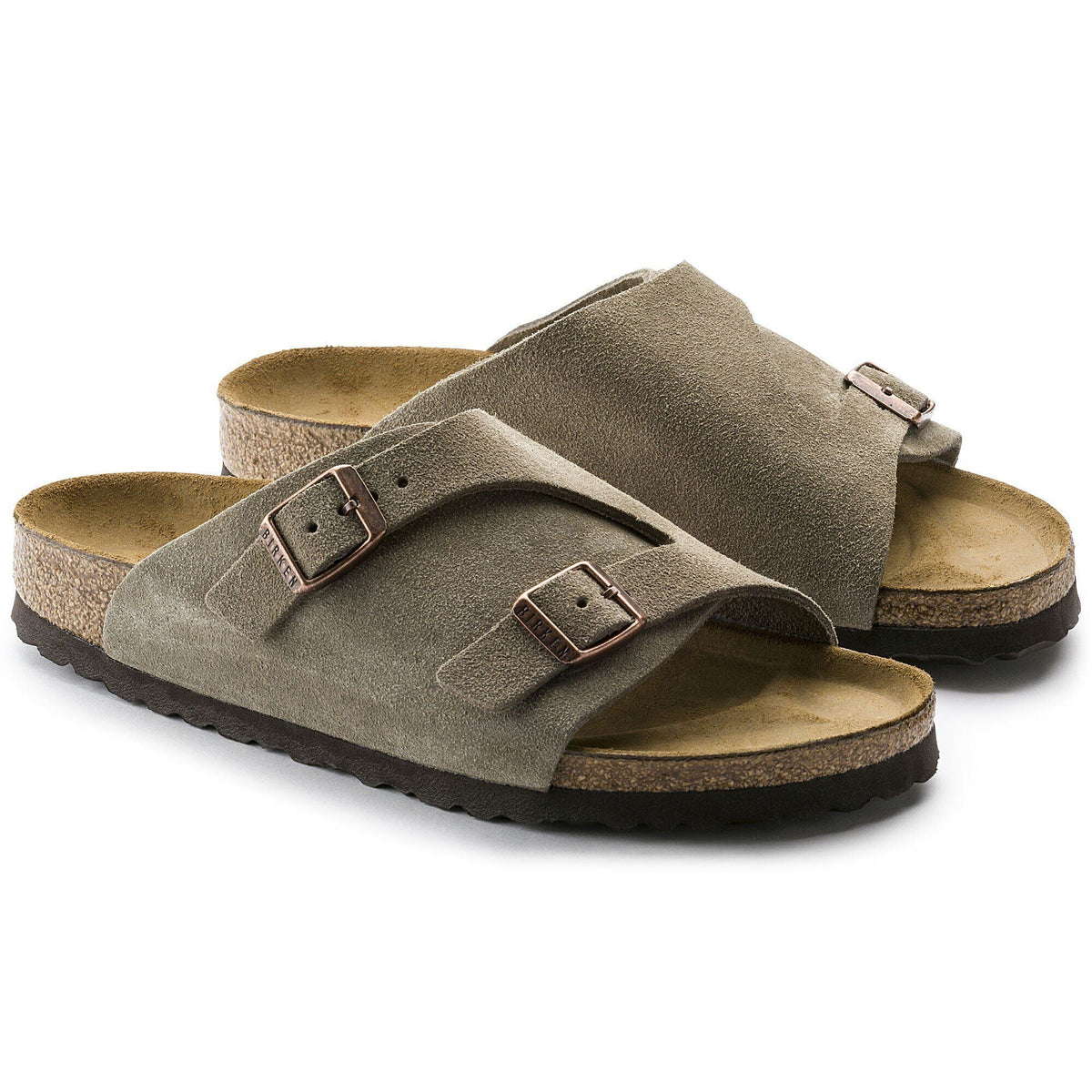 Birkenstock Zurich Suede Sandals Taupe Grey EU 41 L10‎ M8 Regular Wide Slide Birkenstock Zurich Indiana Men main image 4