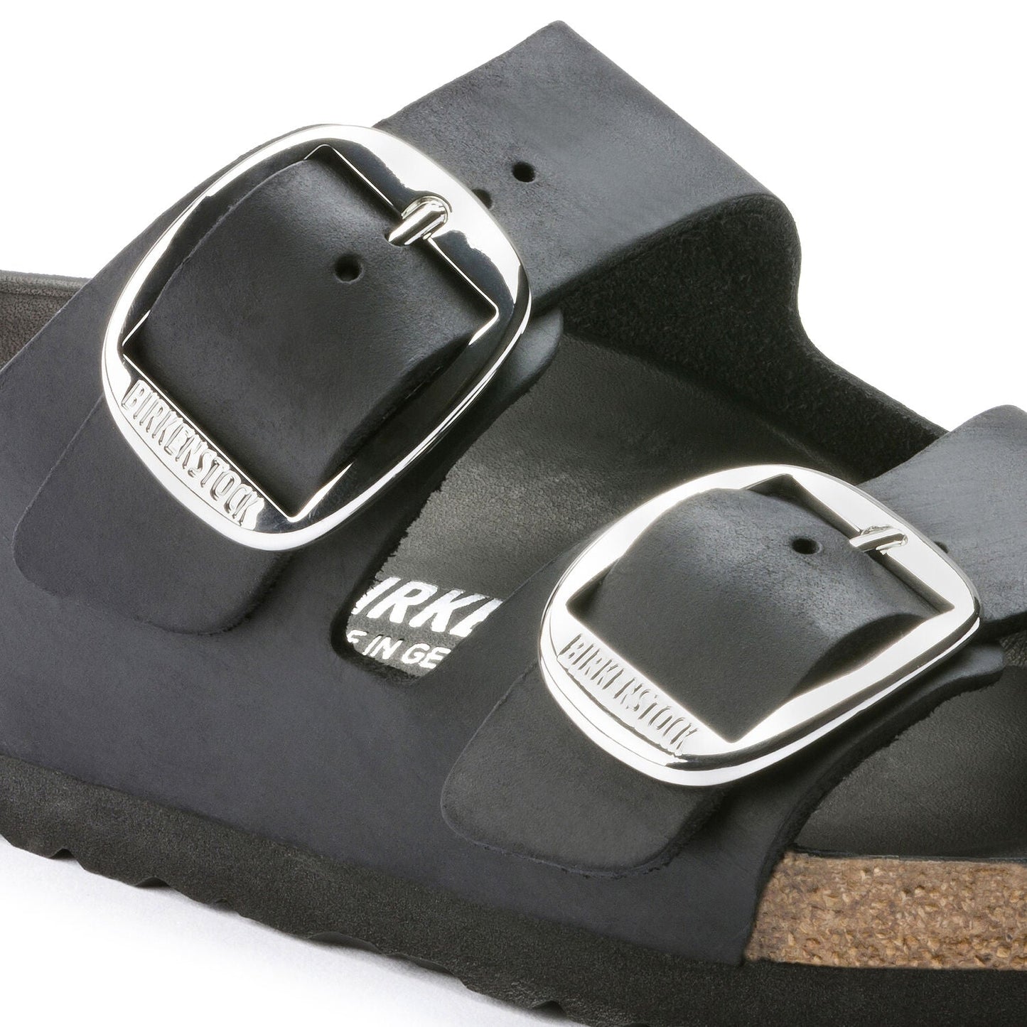 Arizona | Big Buckle | Oiled Leather | Black - Sandals - Birkenstock