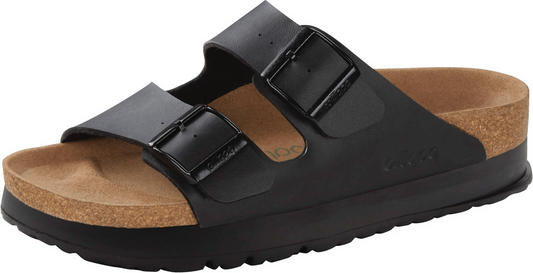 Arizona Platform | Vegan | Birko-Flor | Black - Sandals - Birkenstock