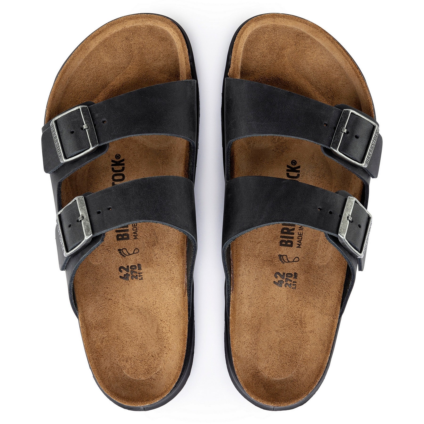 Arizona Rugged | Oiled Leather | Black - Sandals - Birkenstock
