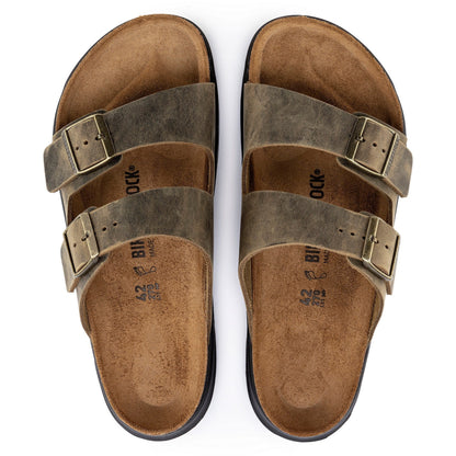 Arizona Rugged | Oiled Leather | Faded Khaki - Sandals - Birkenstock