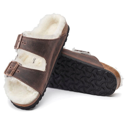 Arizona Shearling | Oiled Leather | Habana Brown - Sandals - Birkenstock