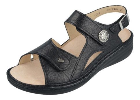Barbuda Mellow Soft | Black Arabesque - Sandals - Finn Comfort