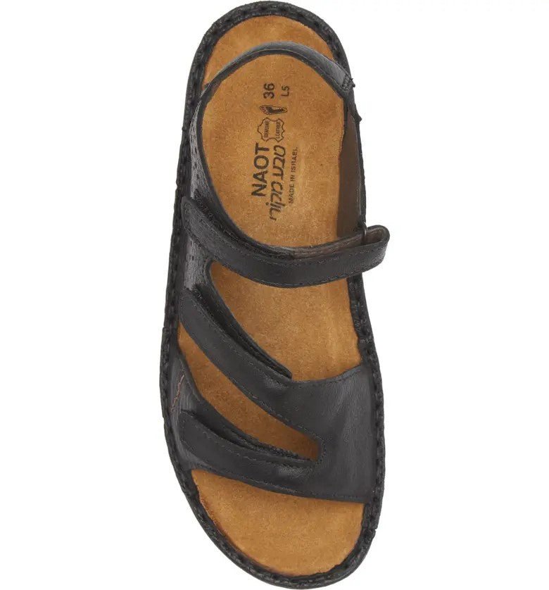 Birgit | Leather | Soft Black - Sandals - Naot