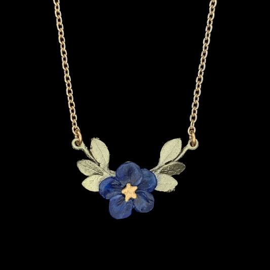Blue Violet | Bar Pendant Necklace | Bronze/ Cast Glass - Necklace - Michael Michaud