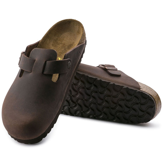 Birkenstock Boston Oiled Leather Clogs (Regular) - Tobacco Brown / 41r | Half-Moon Outfitters