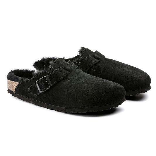 Boston Shearling | Suede | Black - Clog - Birkenstock