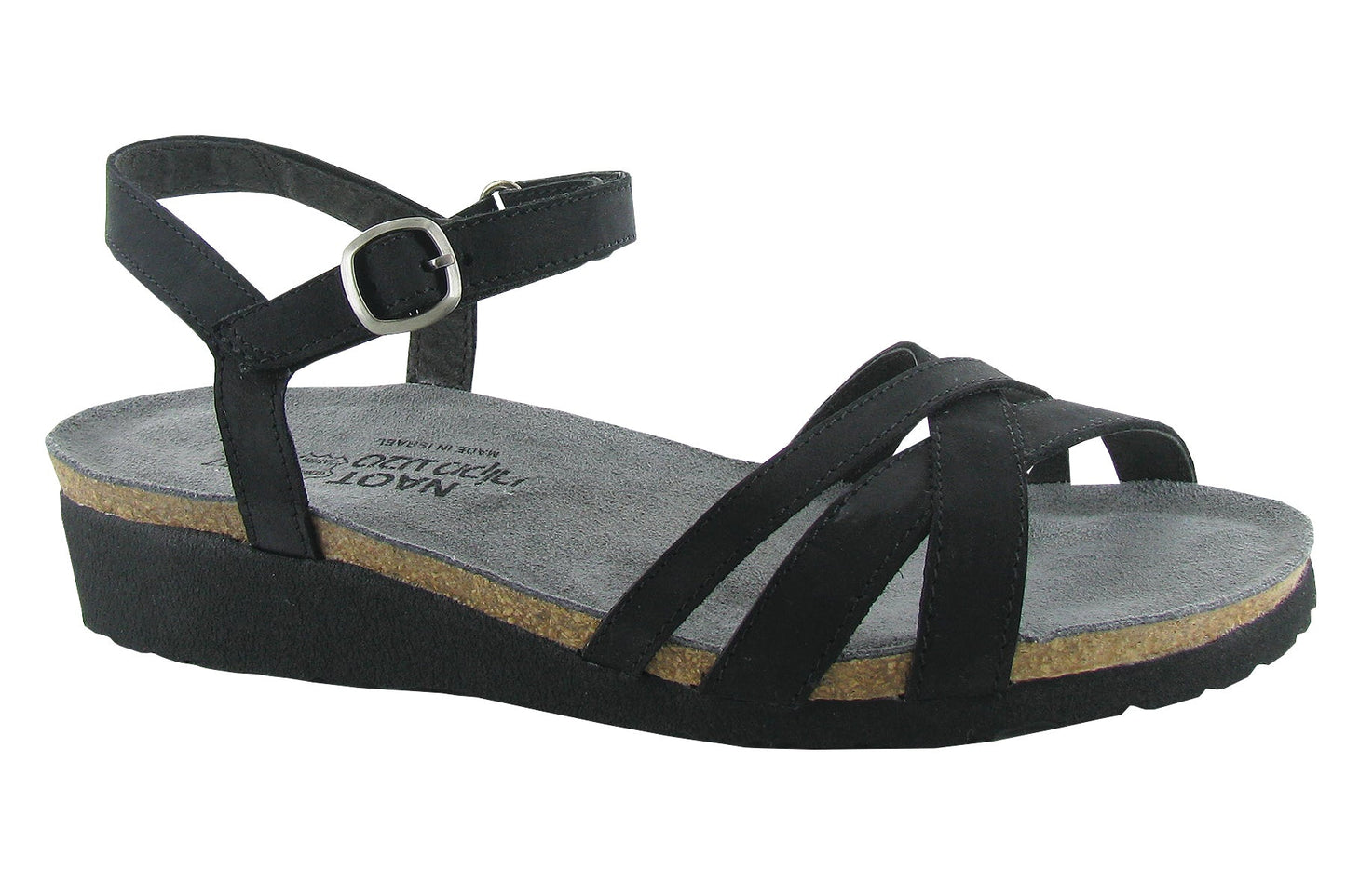 Brittany | Black Velvet Nubuck - Sandals - Naot