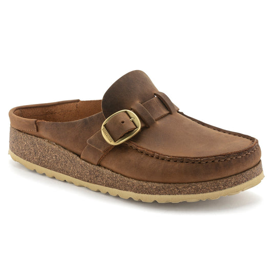 Buckley Round Buckle | Oiled Leather | Cognac - Clog - Birkenstock