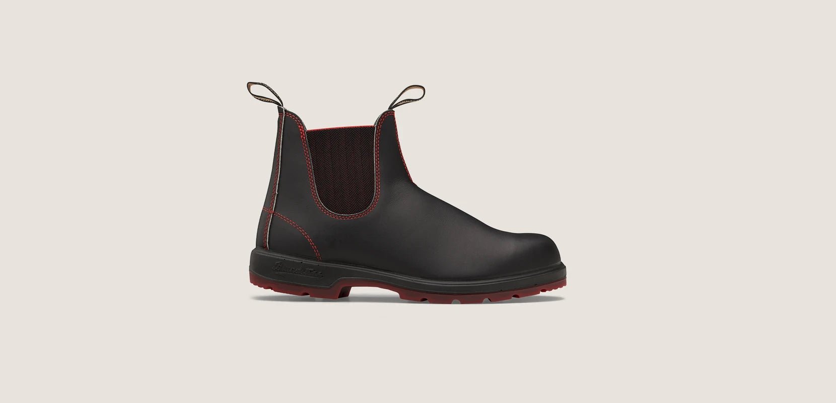 Classic 550 Chelsea Boot | Leather | Black/Red #2343 - Boot - Blundstone