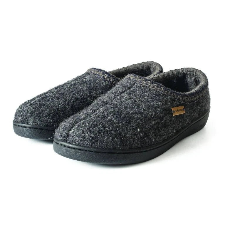 Classic Hardsole w/ Back ATB | Wool | Gray Speckle - Slippers - Haflinger