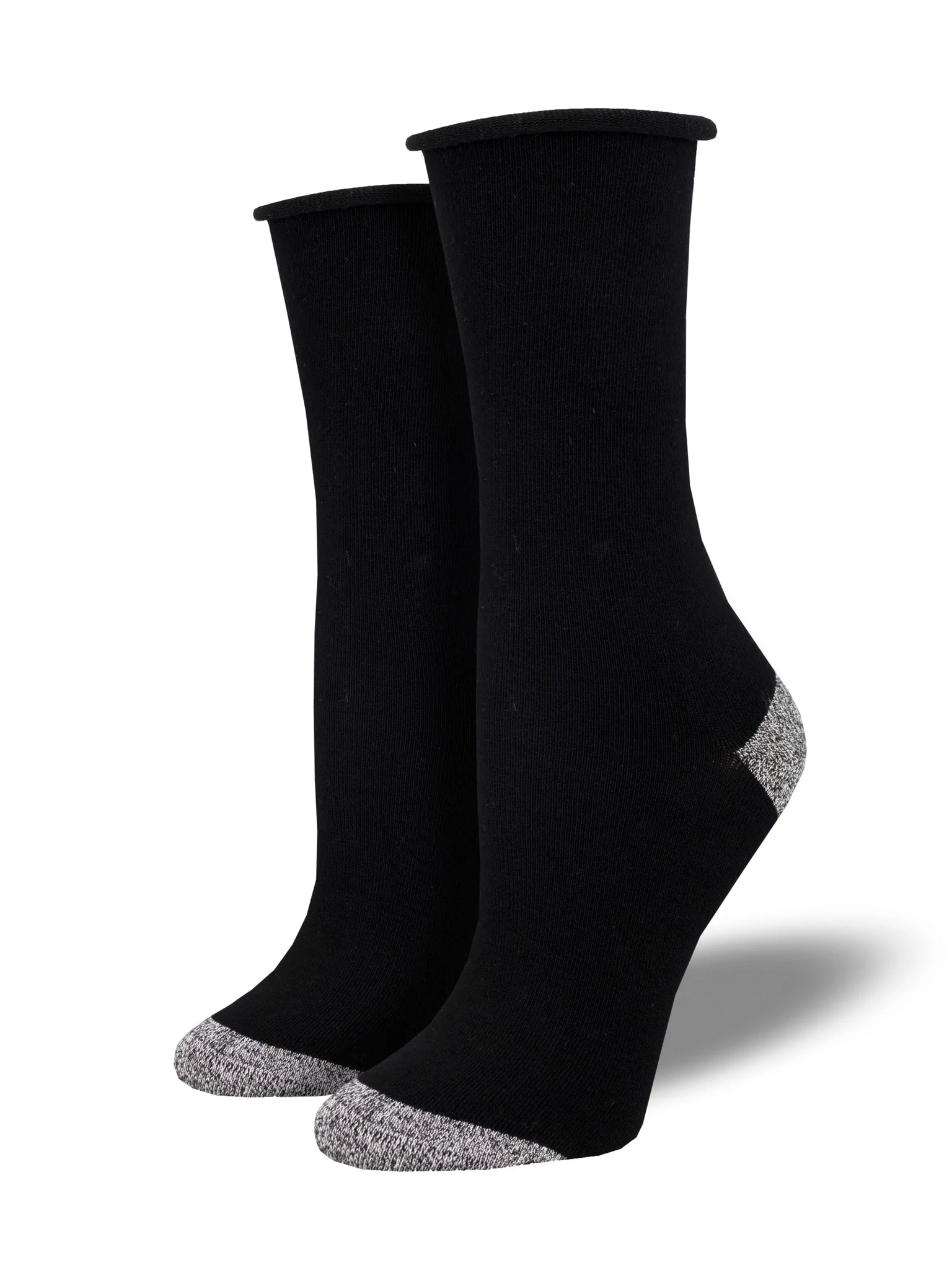 Contrast Heel-Toe | Bamboo | Black - Socks - Socksmith