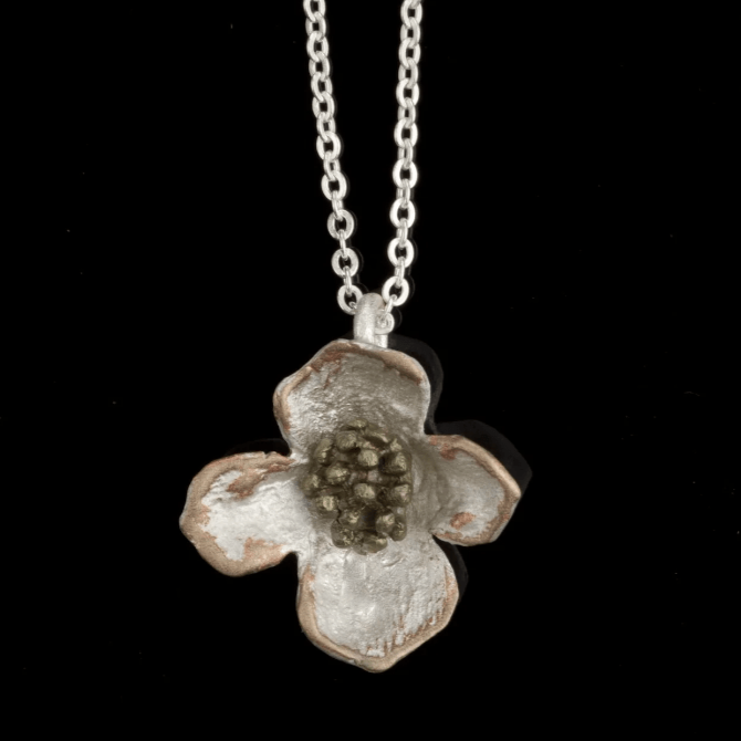 Dogwood | 16" Pendant Necklace | Bronze - Necklace - Michael Michaud