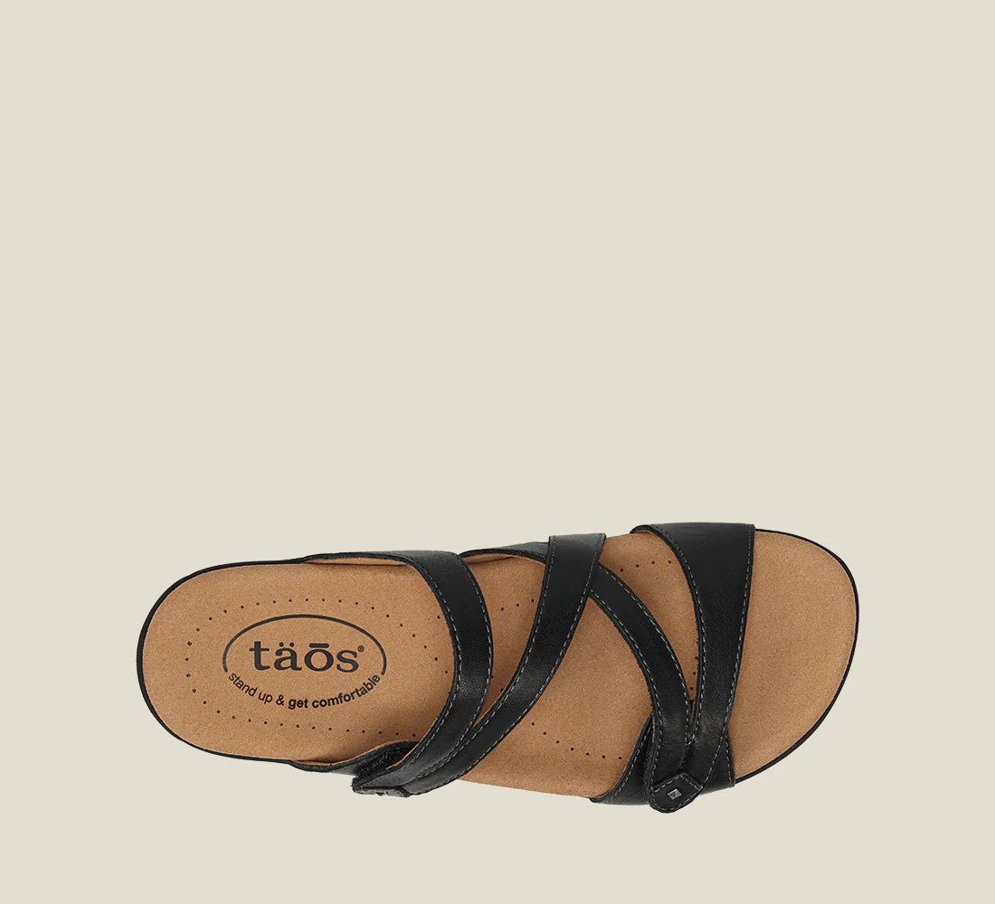 Double U | Leather | Black - Sandals - Taos