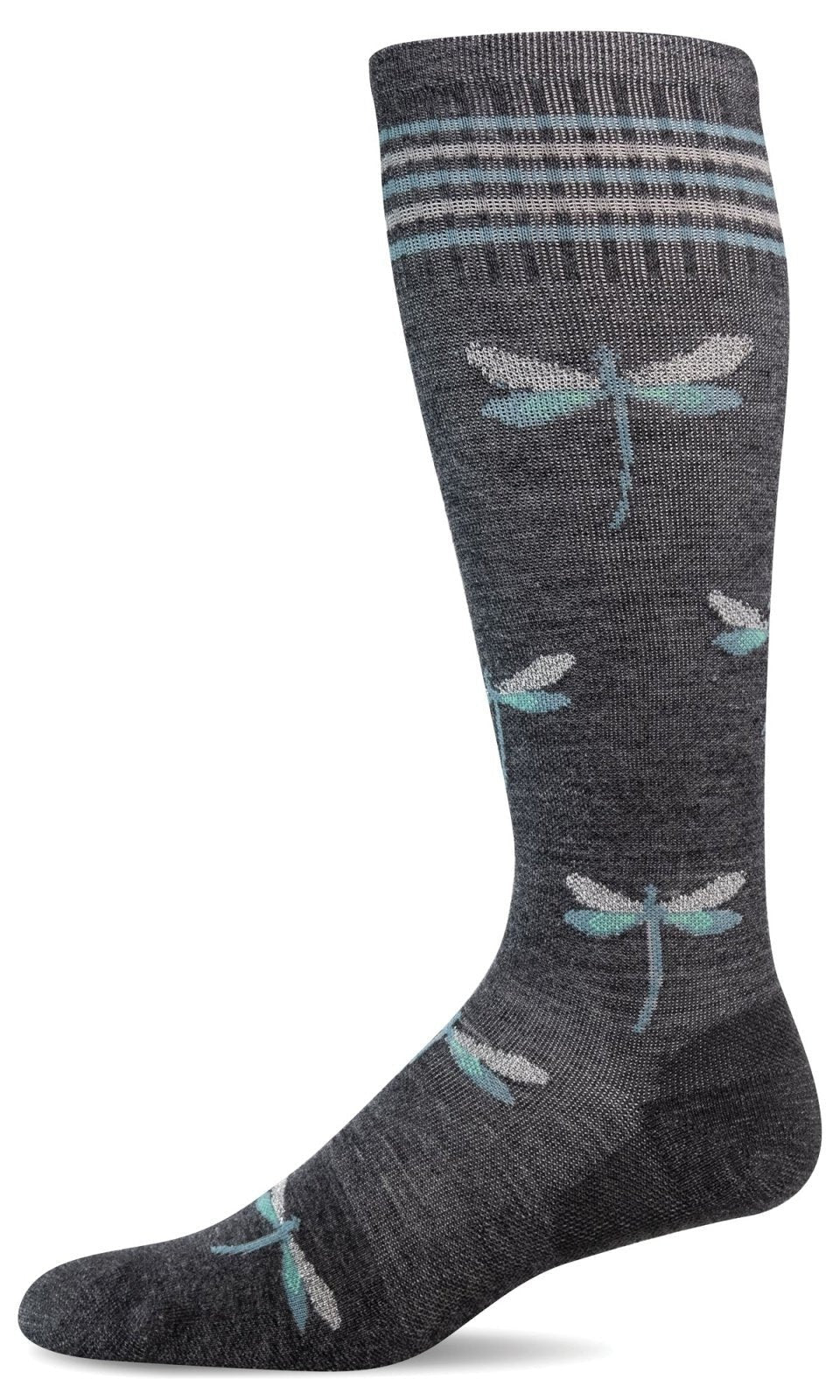 Dragonfly | Compression | Charcoal Shimmer - Socks - Sockwell