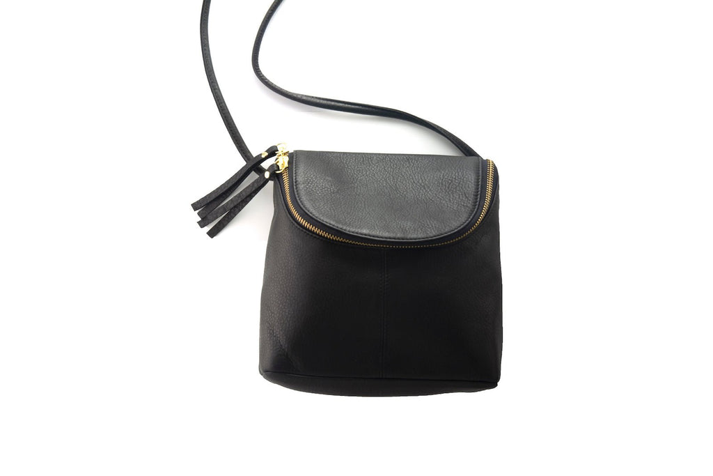 Libaire Black Leather Hobo Shoulder Bag Crossbody Purse - Ruby Lane