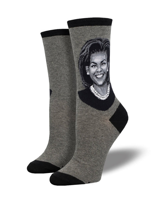 First Lady Michelle | Gray Heather - Socks - Socksmith
