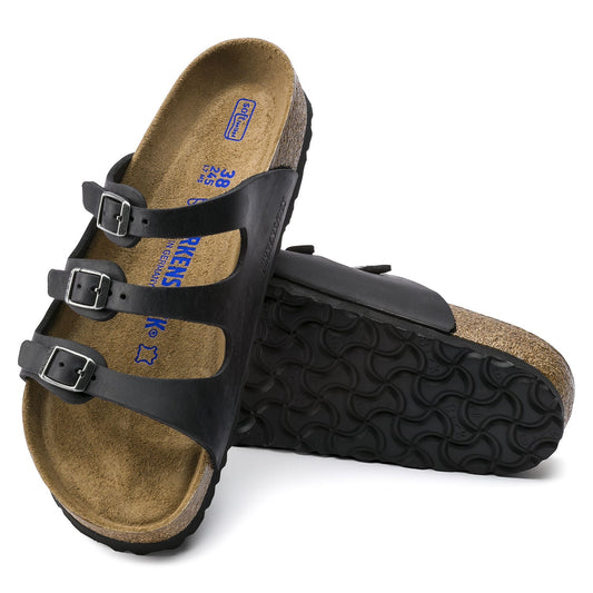 Florida | Soft Footbed | Oiled Leather | Black - Sandals - Birkenstock
