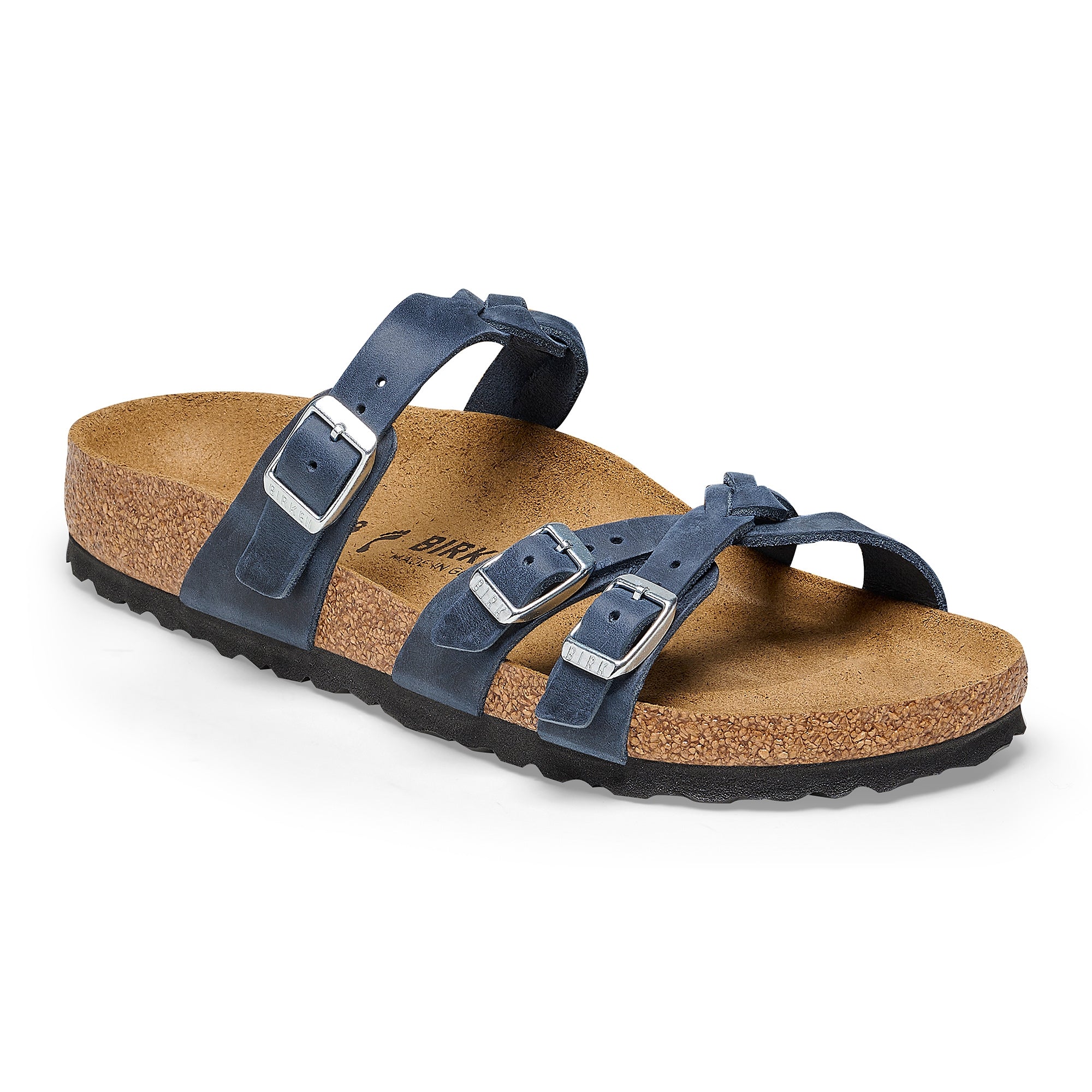 Franca Braided Oiled Leather Navy Birkenstock Midtown