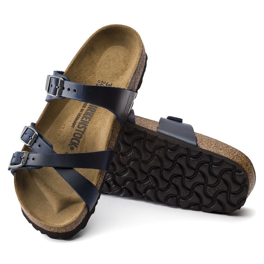 Franca | Oiled Leather | Blue - Sandals - Birkenstock
