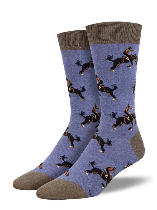 Giddy Up | Men | Blue Heather - Socks - Socksmith