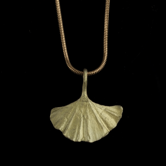 Gingo Single Leaf | Pendant Necklace | Bronze - Necklace - Michael Michaud