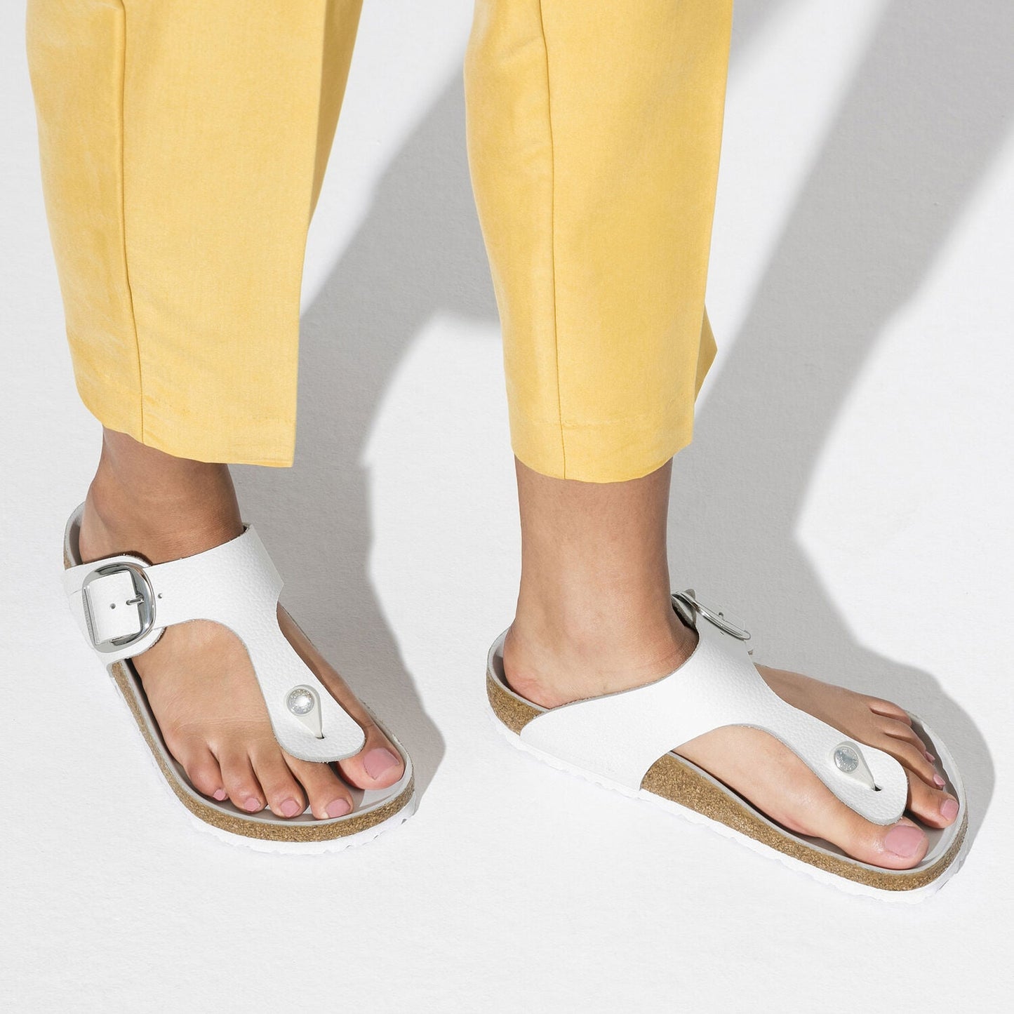 Gizeh | Big Buckle | Leather | White - Sandals - Birkenstock