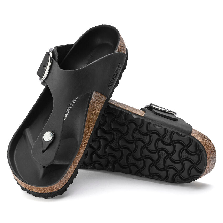 Gizeh Big Buckle | Oiled Leather | Black - Sandals - Birkenstock
