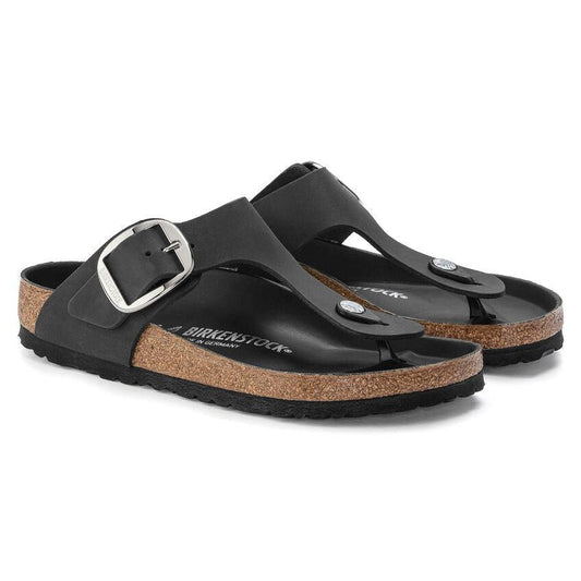 Gizeh Big Buckle | Oiled Leather | Black - Sandals - Birkenstock