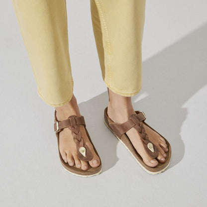 Gizeh Braided | Oiled Leather | Cognac - Sandals - Birkenstock