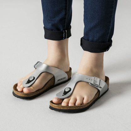 Gizeh | Kids | Birko-Flor | Silver - Sandals - Birkenstock