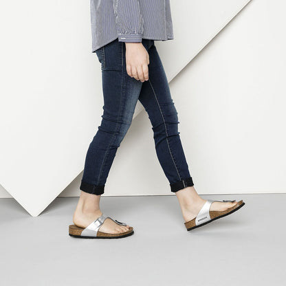 Gizeh | Kids | Birko-Flor | Silver - Sandals - Birkenstock