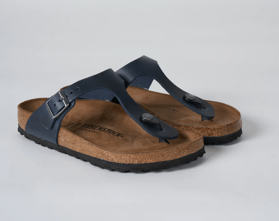 Gizeh | Oiled Leather | Blue - Sandals - Birkenstock