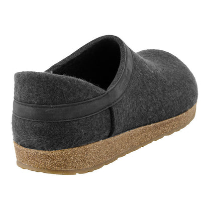 Grizzly Leather Heel | Charcoal - Slipper - Haflinger