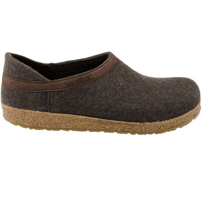 Grizzly Leather Heel | Smokey Brown - Slipper - Haflinger