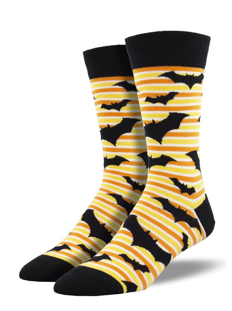 Halloween Bats | Men | Orange - Socks - Socksmith
