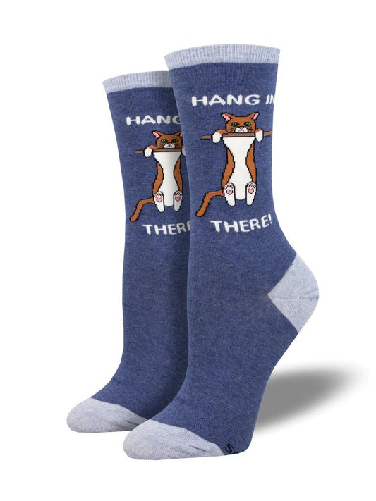 Hang In There | Navy Heather - Socks - Socksmith
