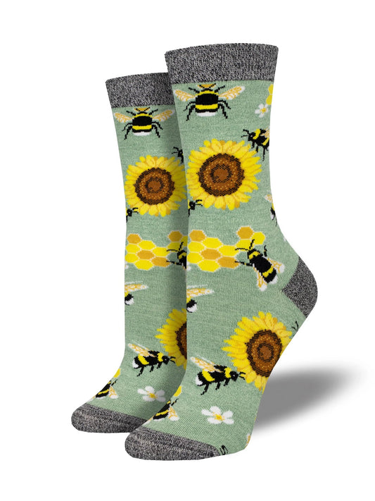 Honey In The Bank | Bamboo | Green Heather - Socks - Socksmith