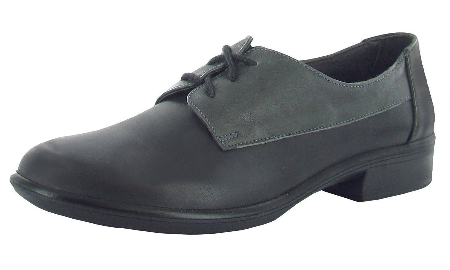 Kedma | Jet Black Leather/Tin Gray Leather/Black Madras Leather - Shoe - Naot