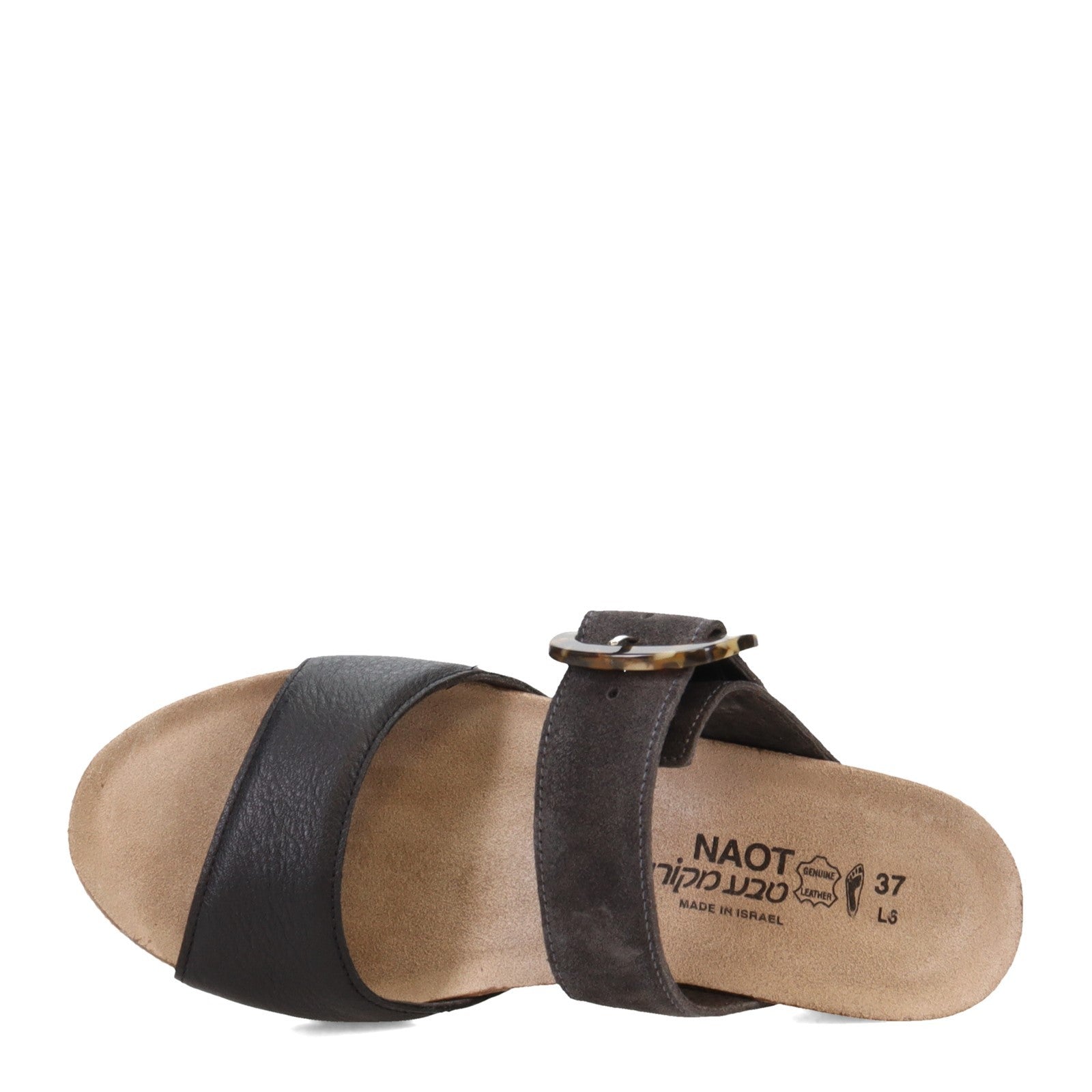 Kingdom | Leather/Suede | Soft Black/Oily Midnight - Sandals - Naot