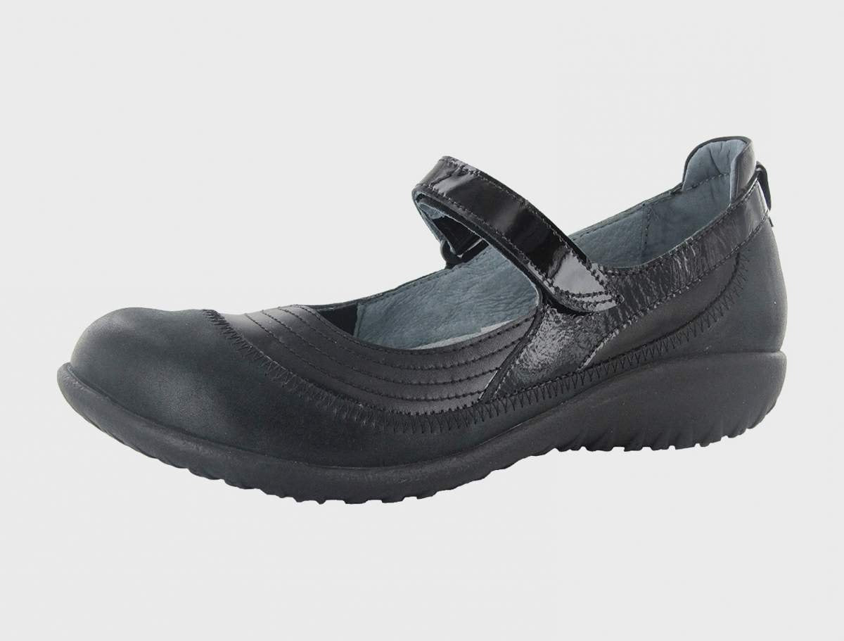 Kirei | Shiny Black Leather/Black Madras Leather/Black Patent - Shoe - Naot